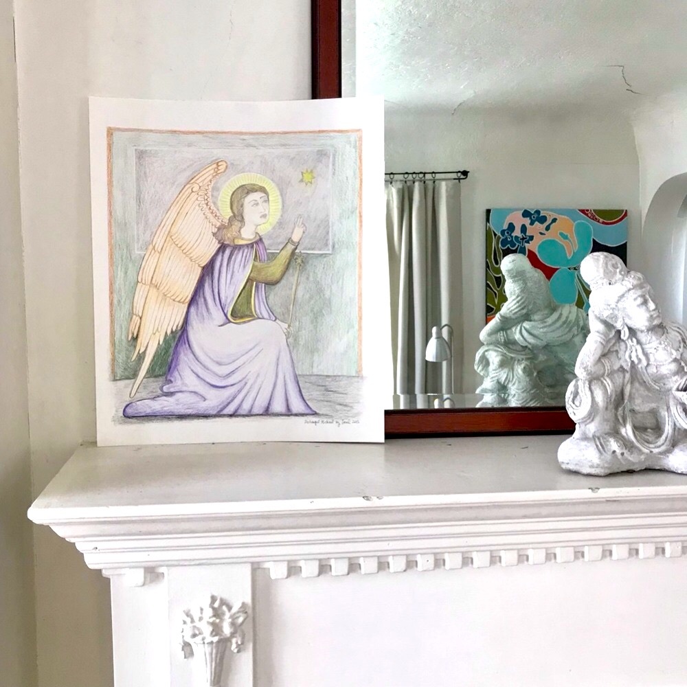 Archangel Michael Drawing Original Art